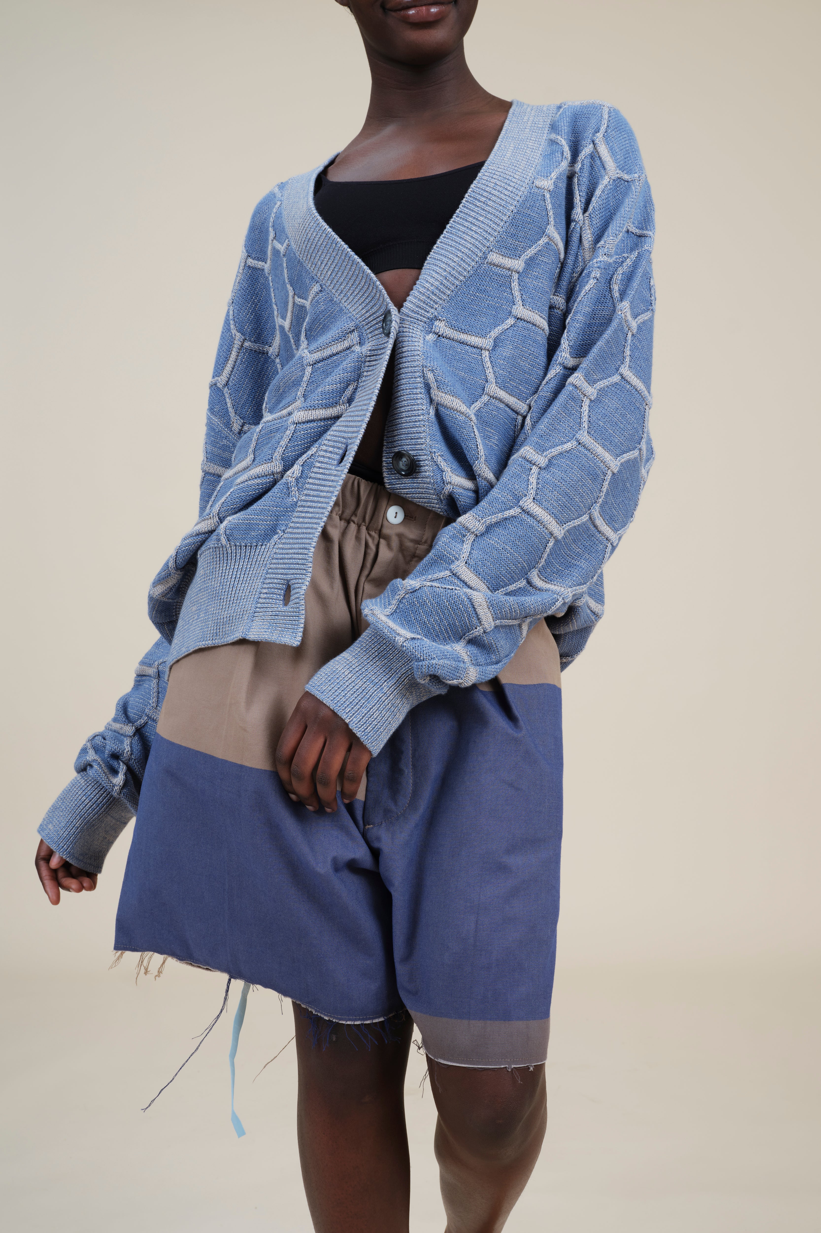 Fine Honeycomb 3 Bttn Cardigan