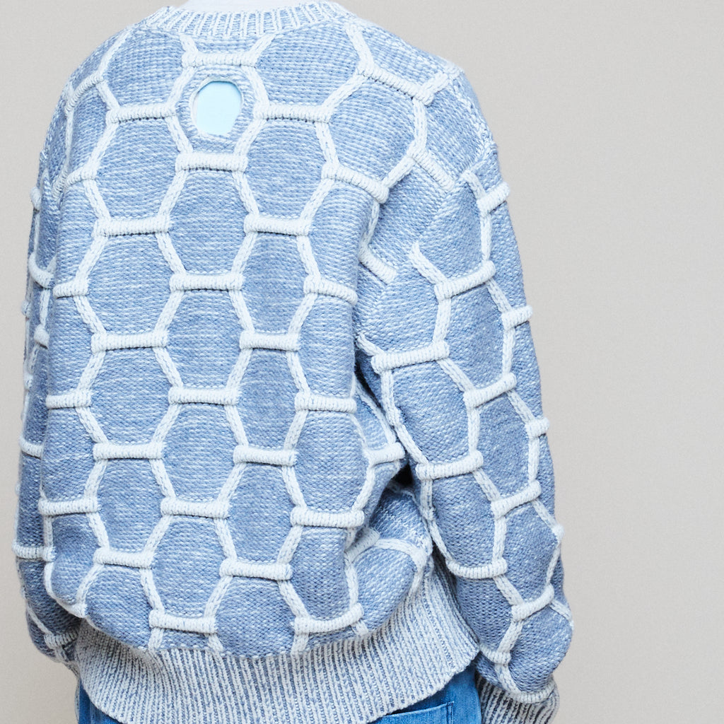 Cozy Wool Crewneck - Sky/Natural