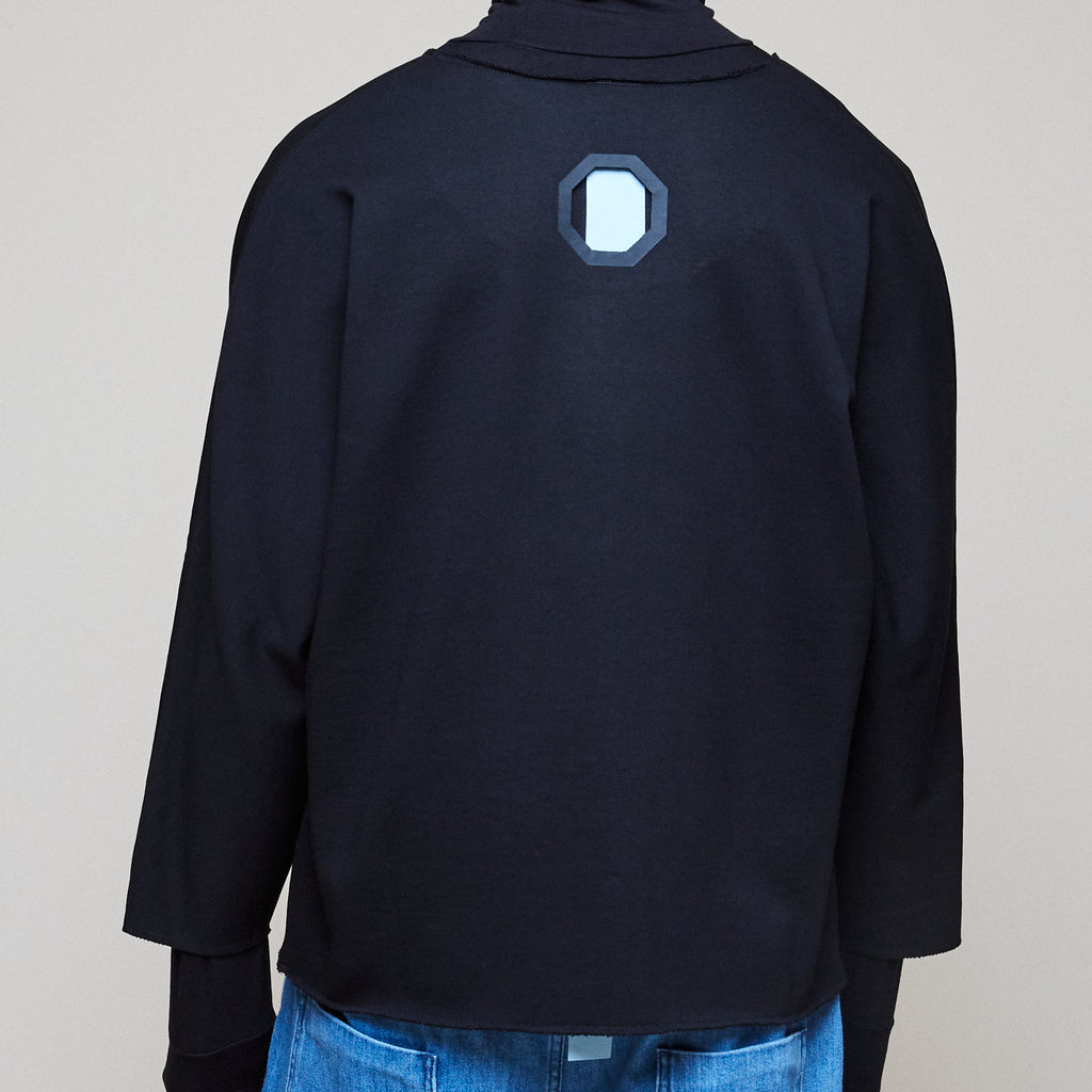 Cropped Sweat Jacket - Black