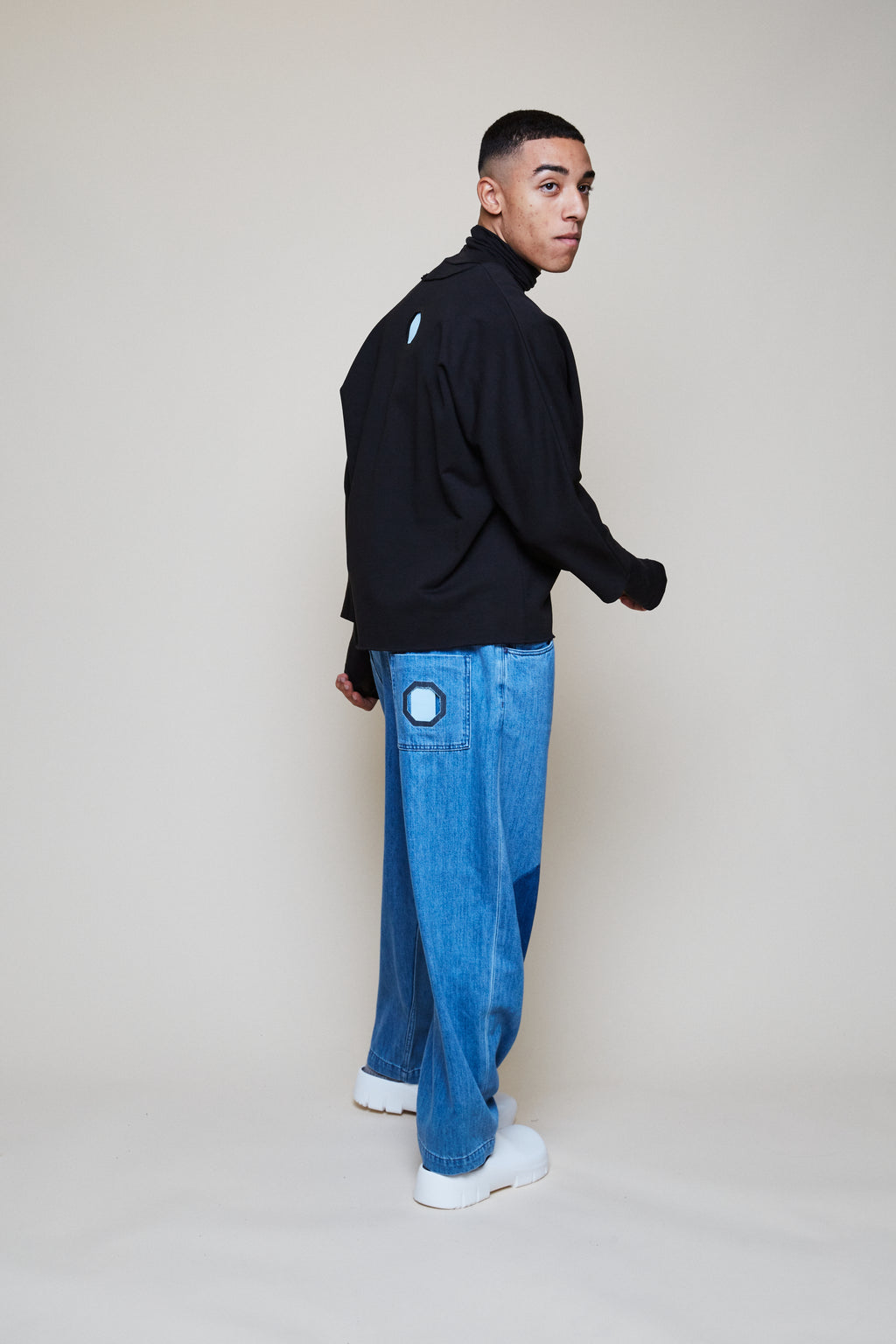 Octagon Patch Denim Jean
