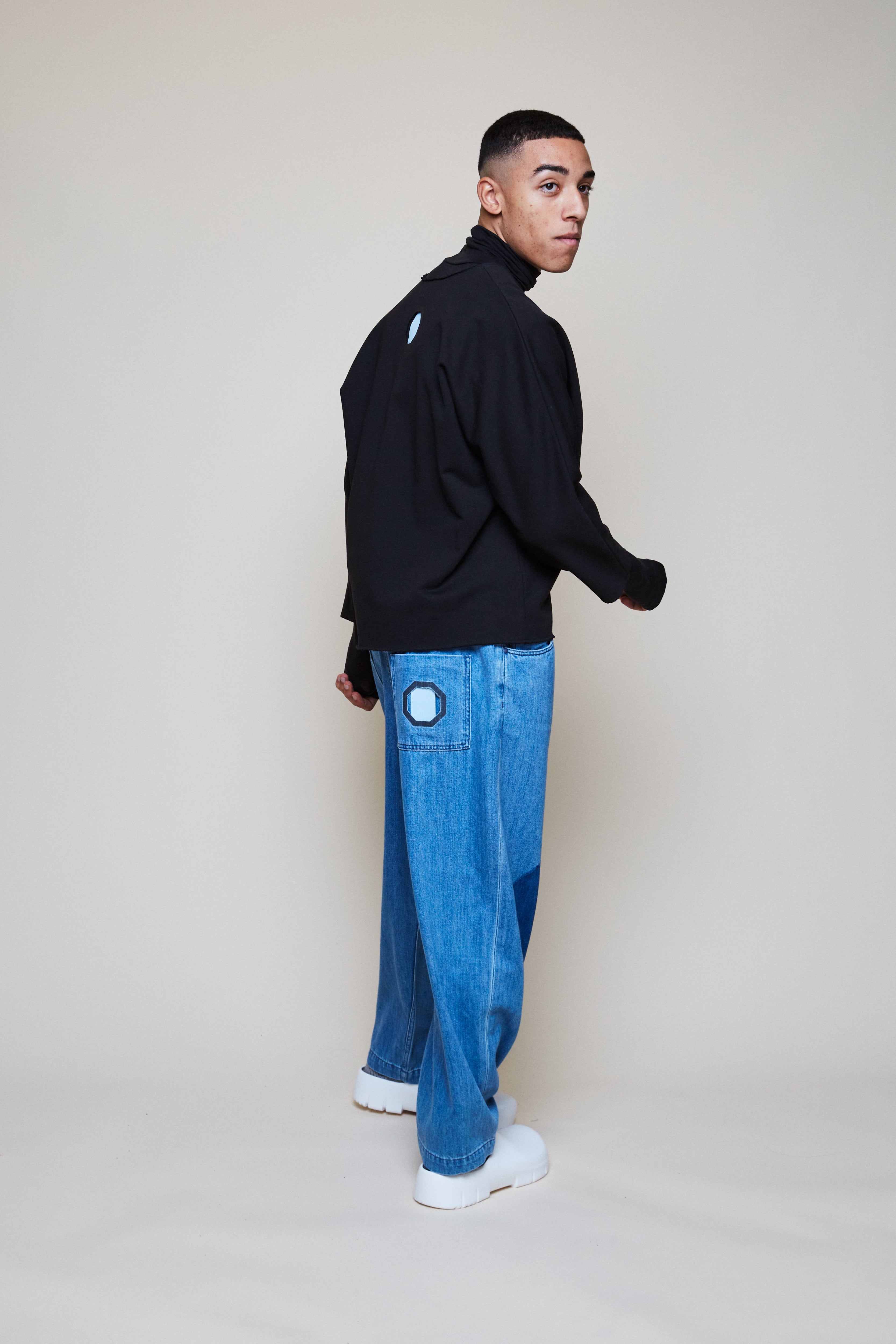 Octagon Patch Denim Jean
