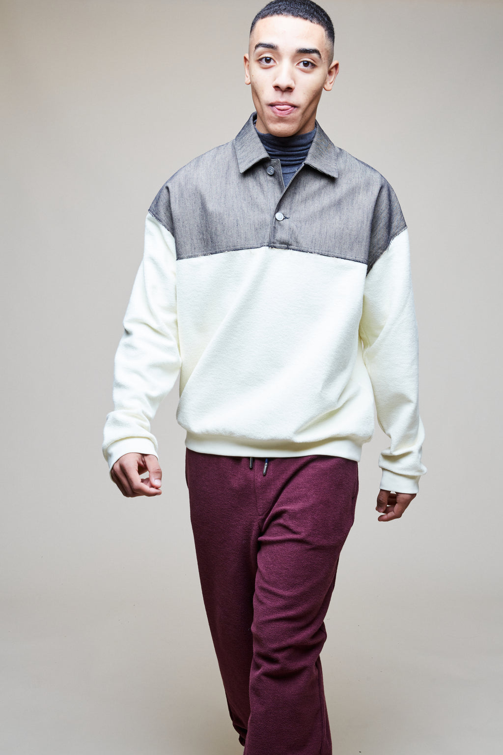 Hybrid Polo Jacket Sweat Top