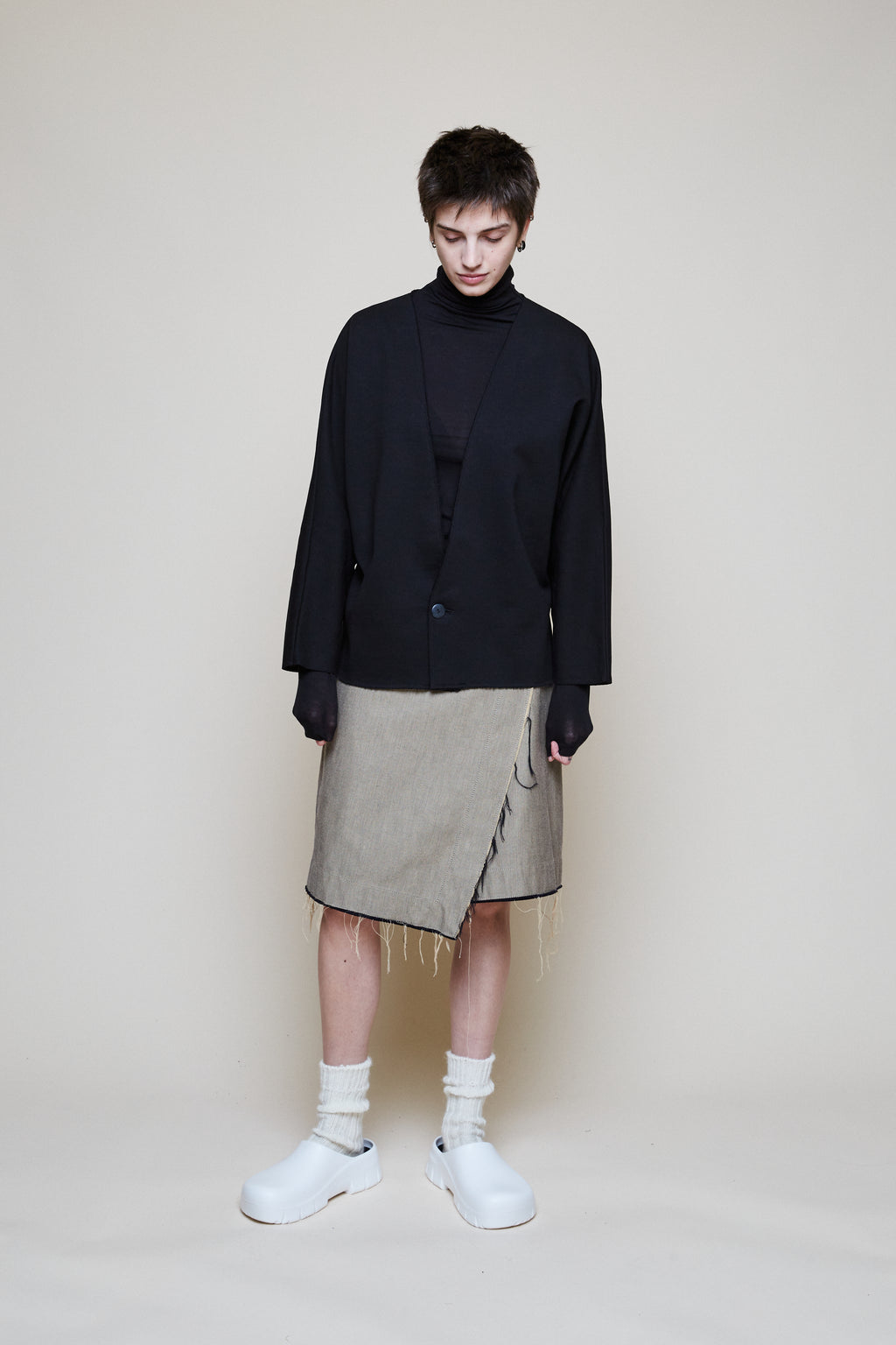 Asymmetrical Gabardine Skirt