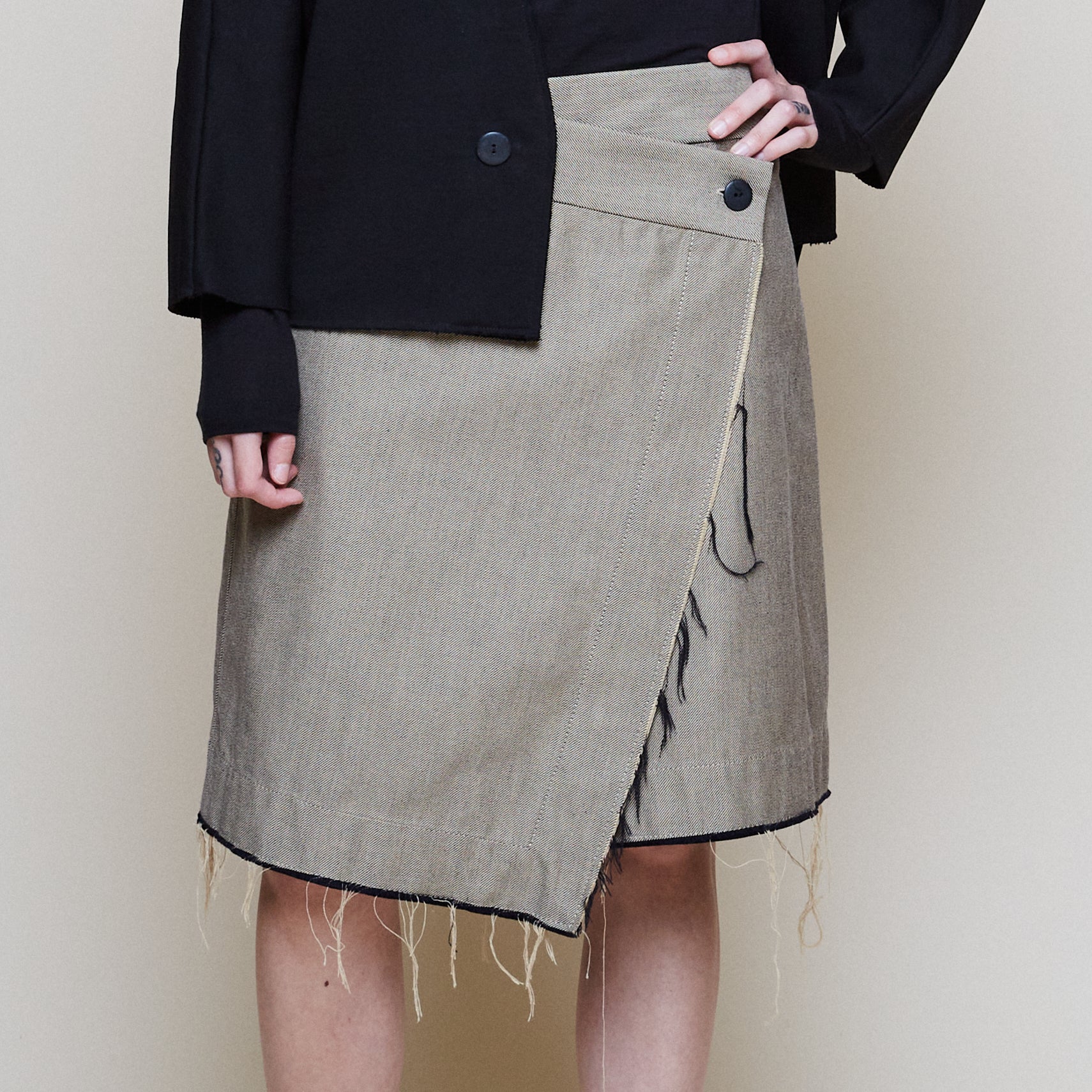 Asymmetrical Gabardine Skirt