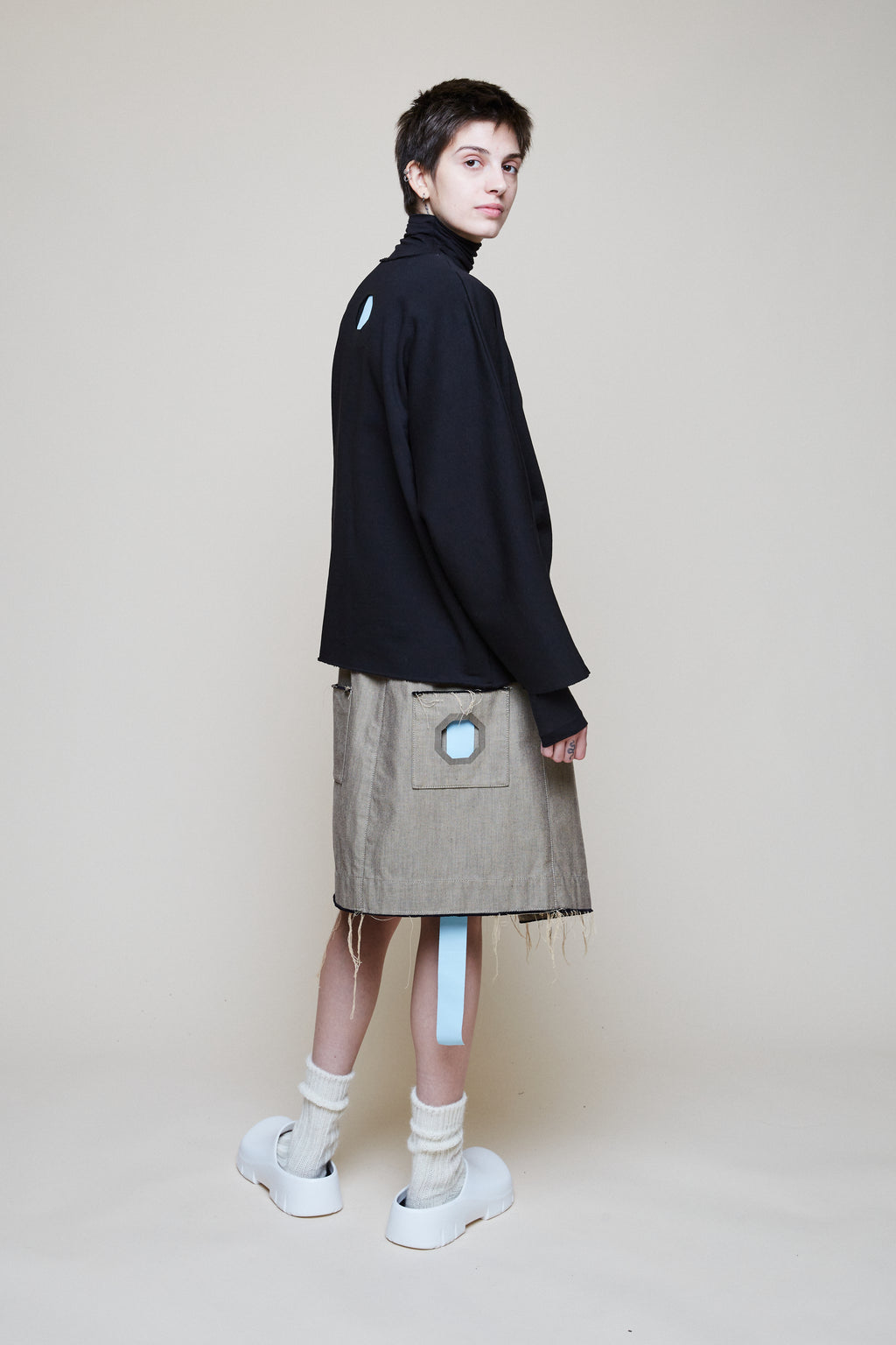 Asymmetrical Gabardine Skirt