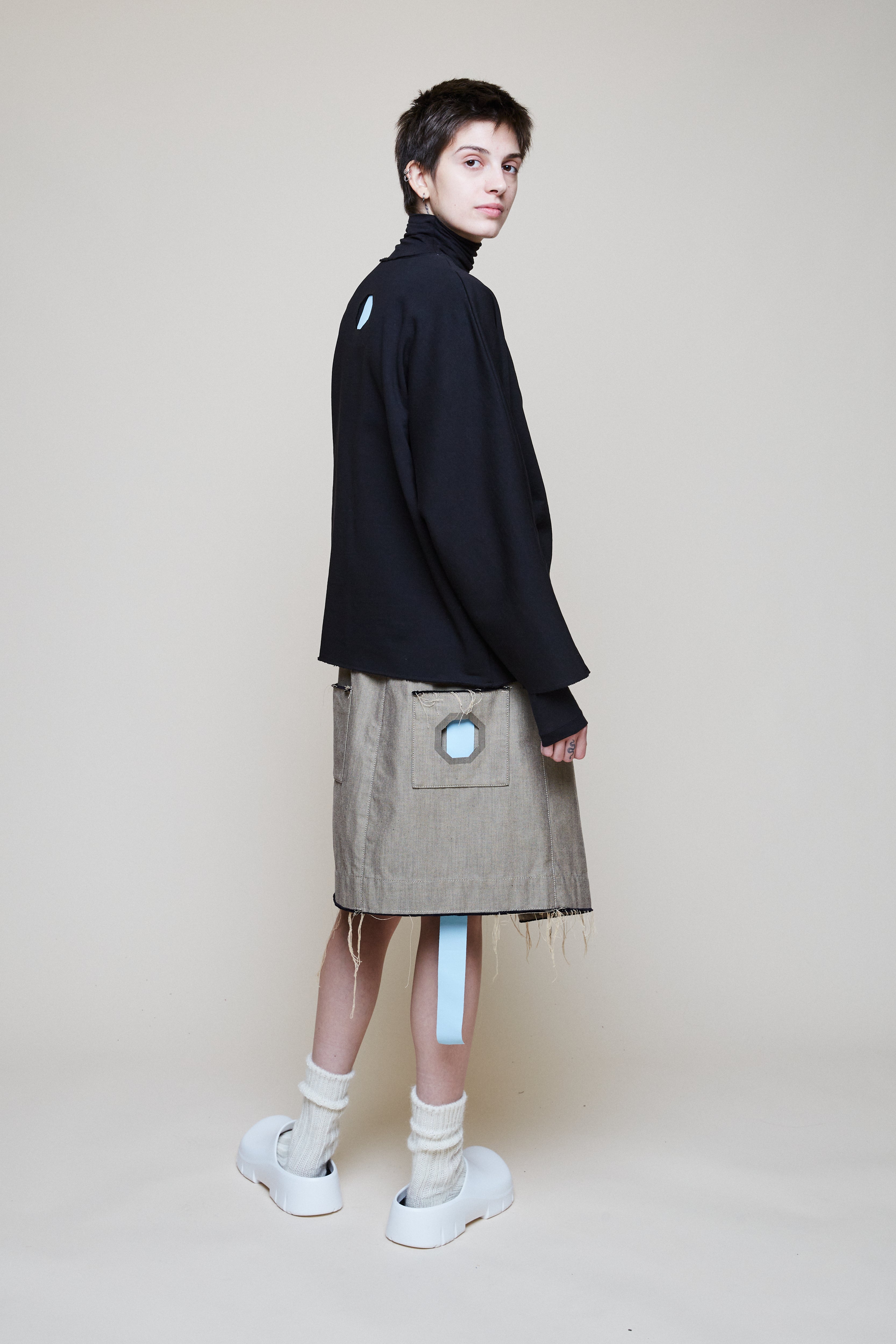 Asymmetrical Gabardine Skirt