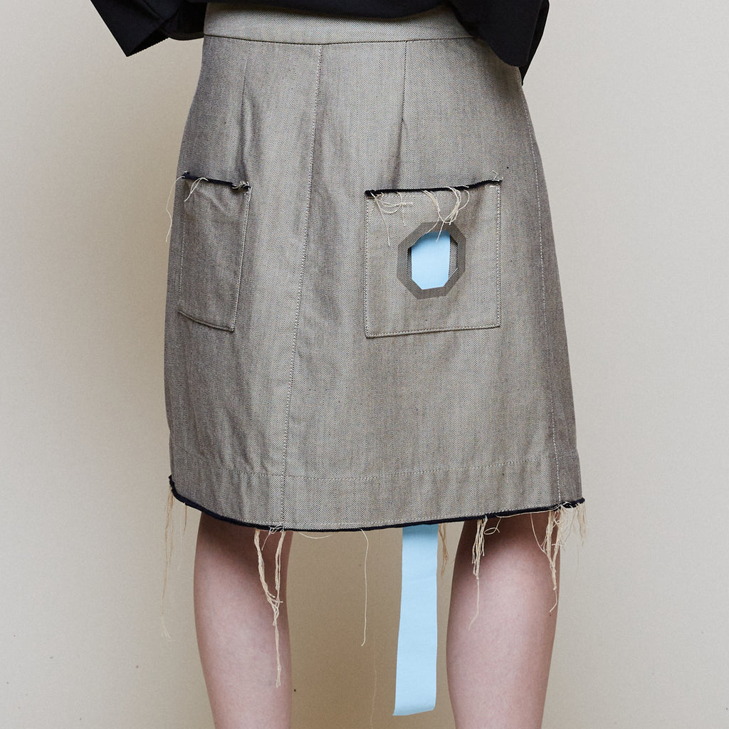 Asymmetrical Gabardine Skirt