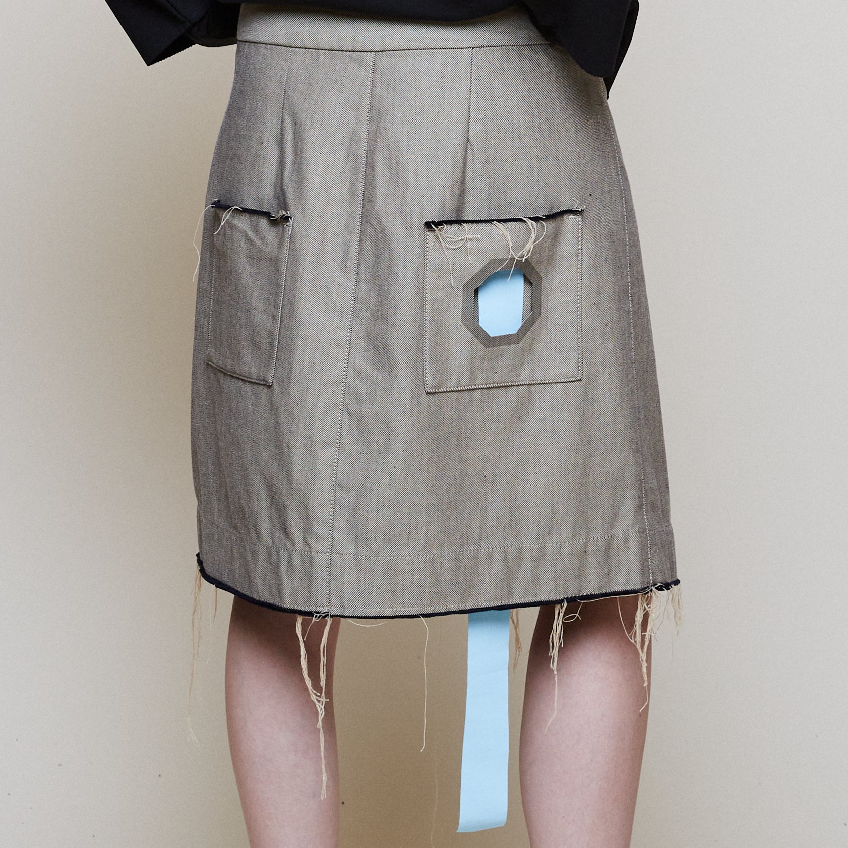 Asymmetrical Gabardine Skirt