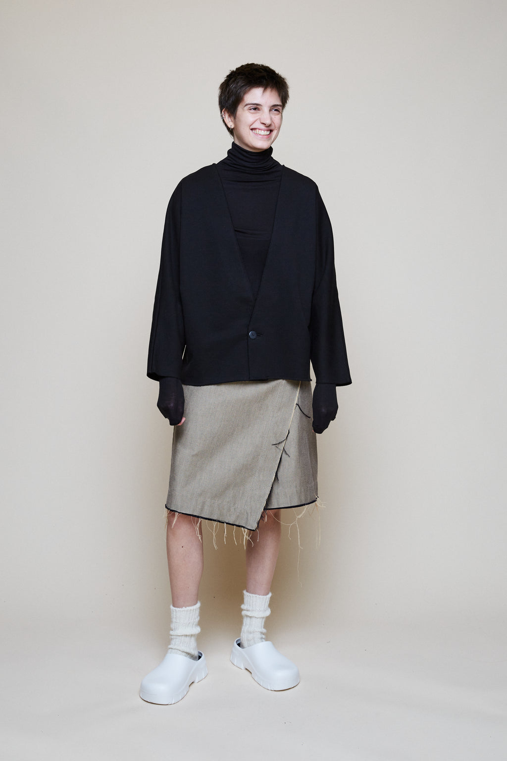 Asymmetrical Gabardine Skirt