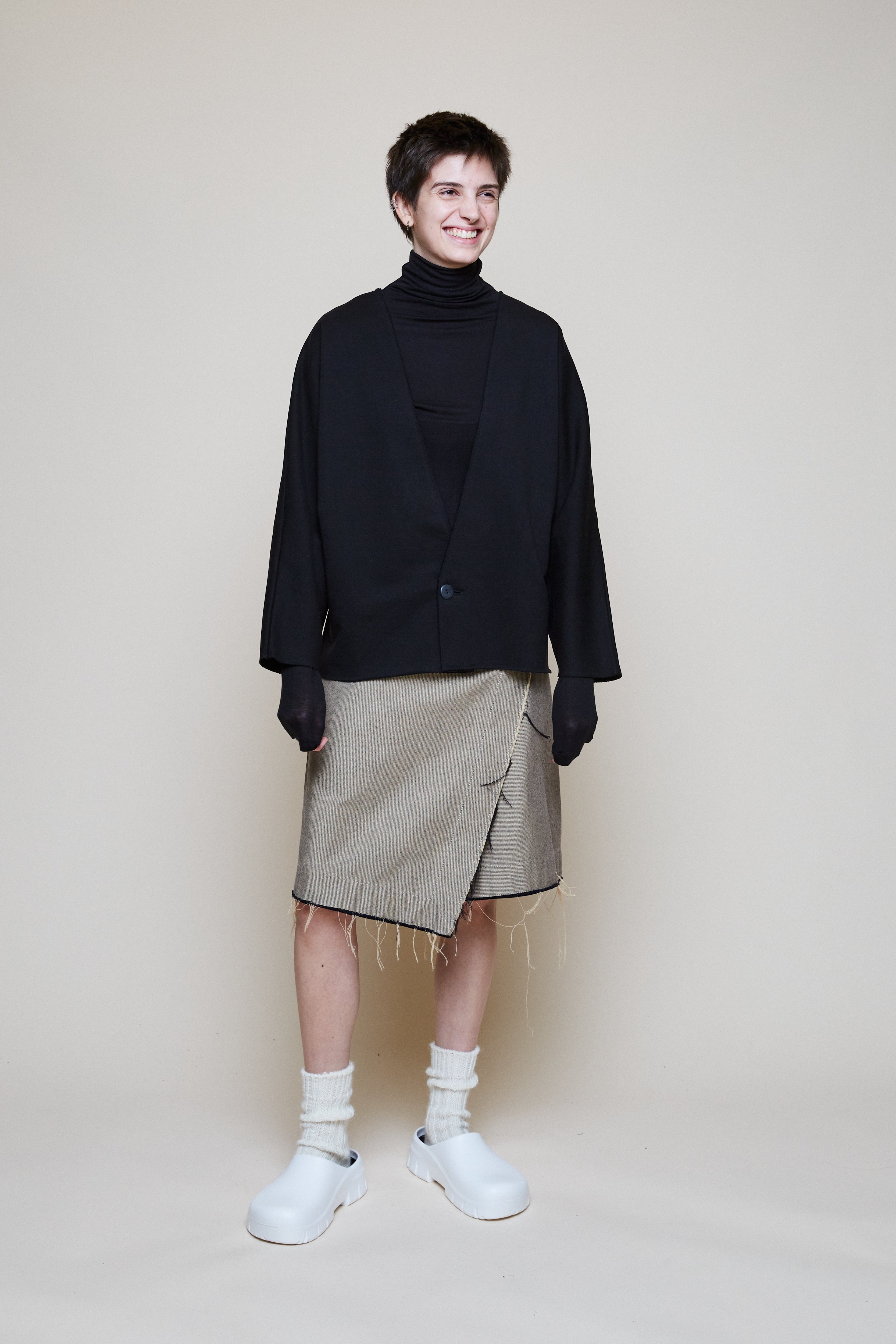 Asymmetrical Gabardine Skirt