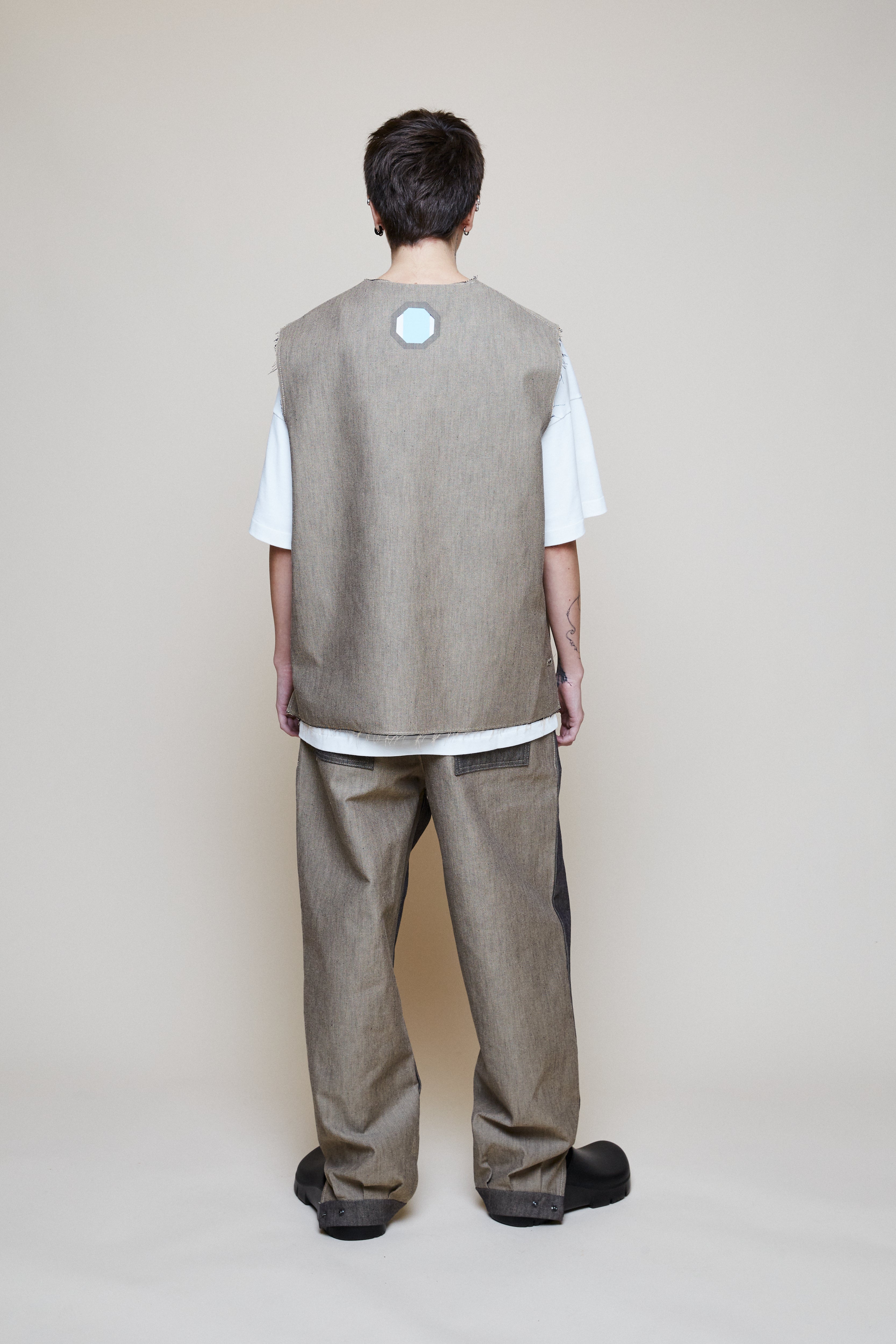 V-Neck Gabardine Vest