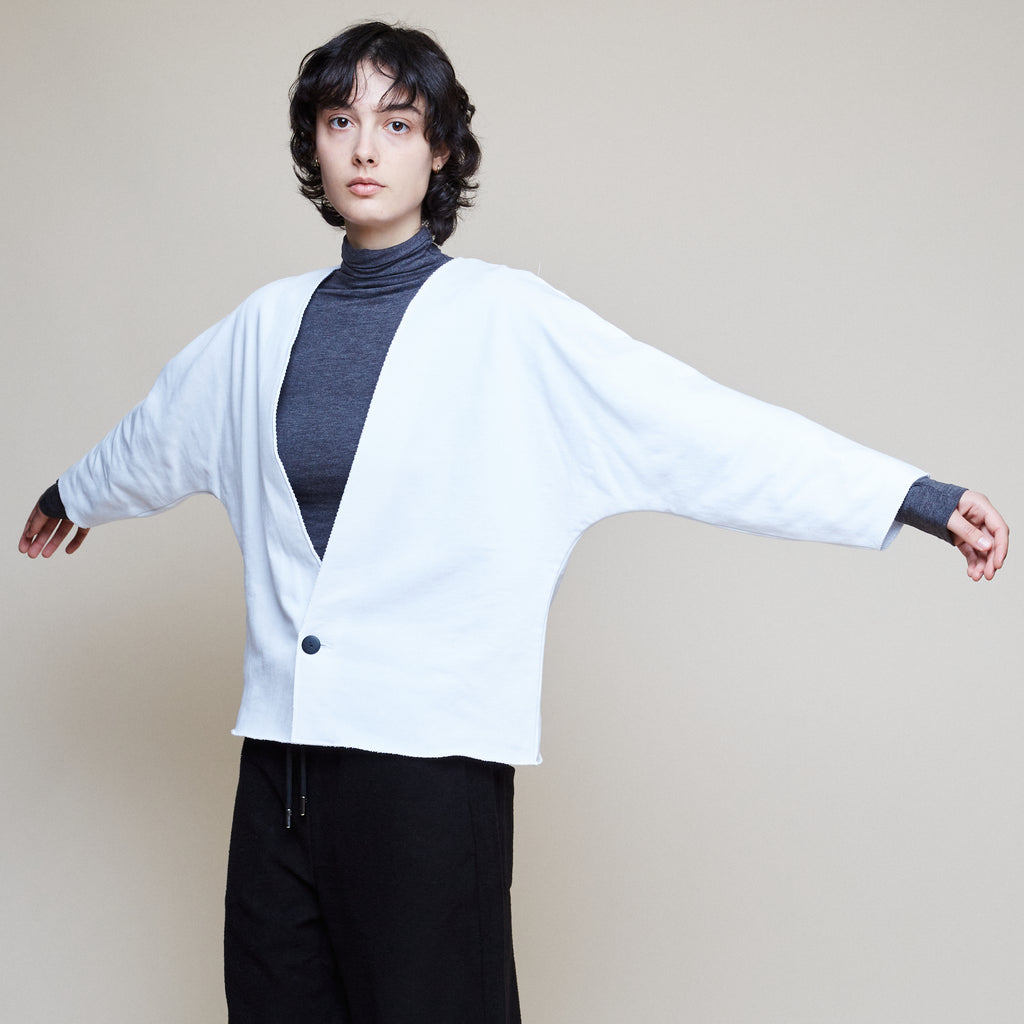 Cropped Sweat Jacket - White