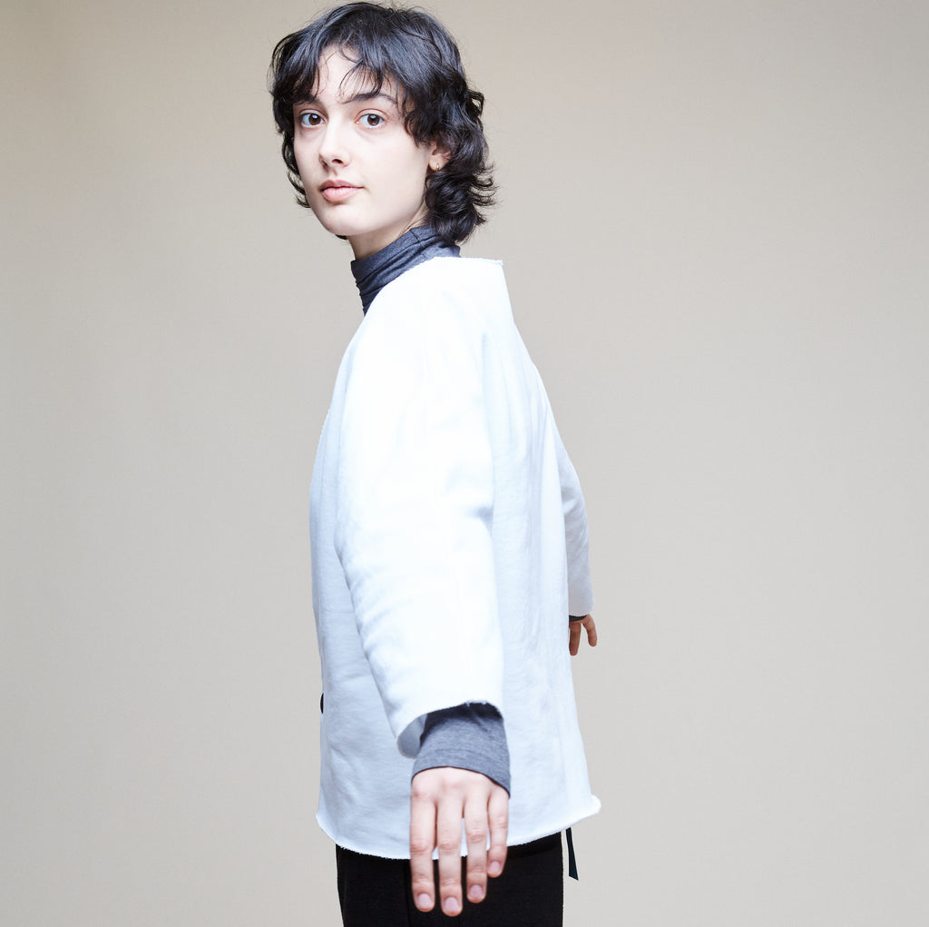 Cropped Sweat Jacket - White