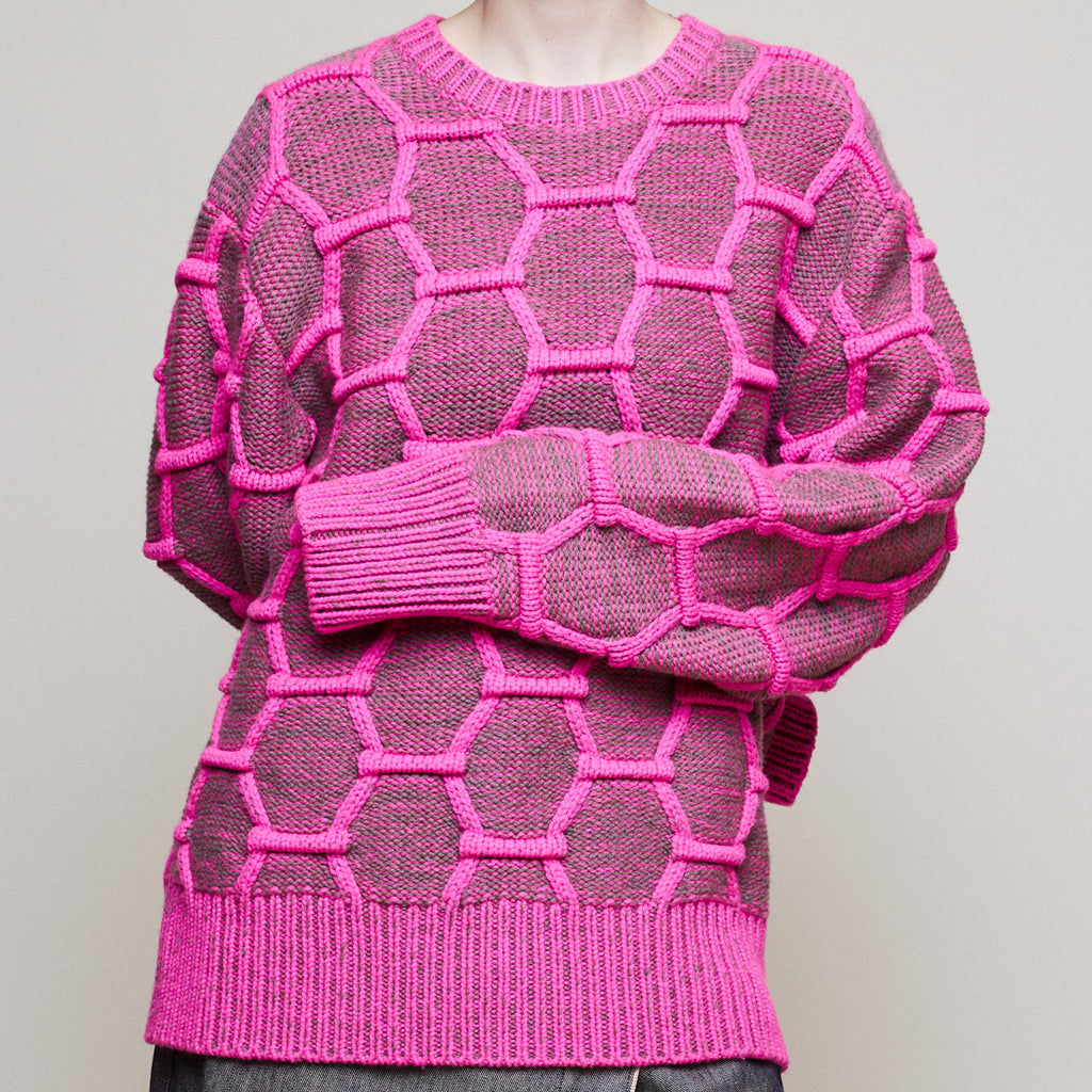 Cozy Wool Crewneck - Pink/Brown