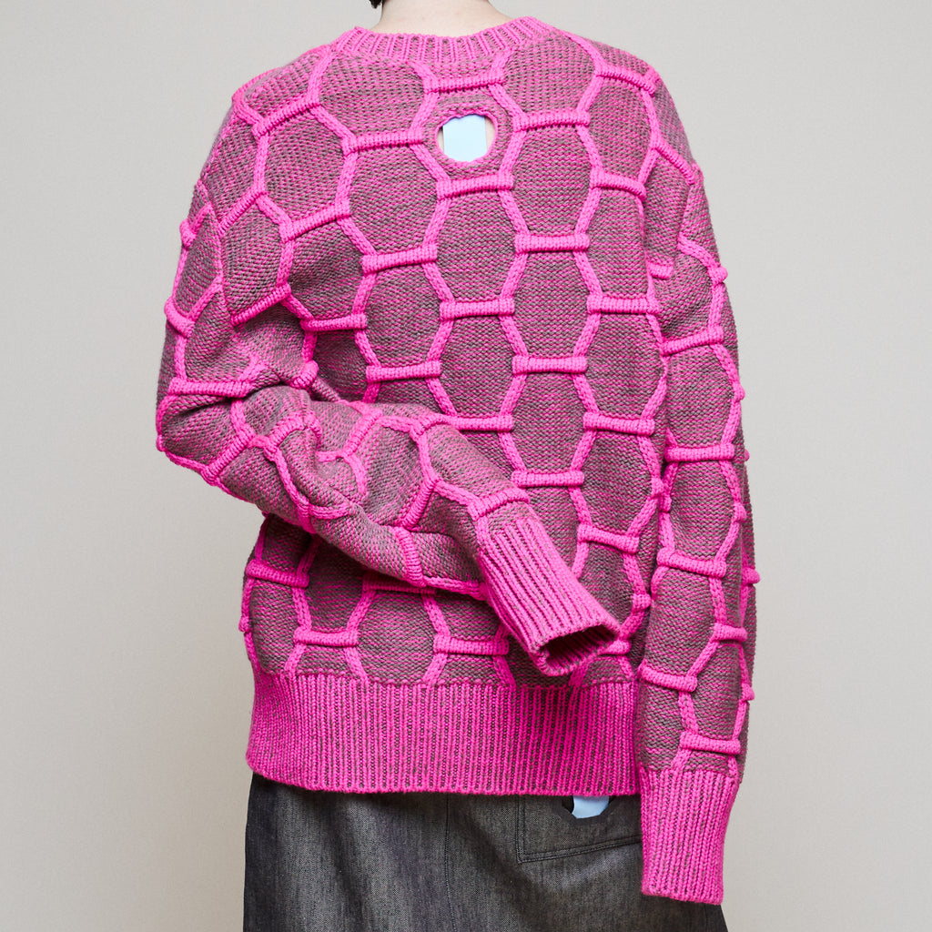 Cozy Wool Crewneck - Pink/Brown