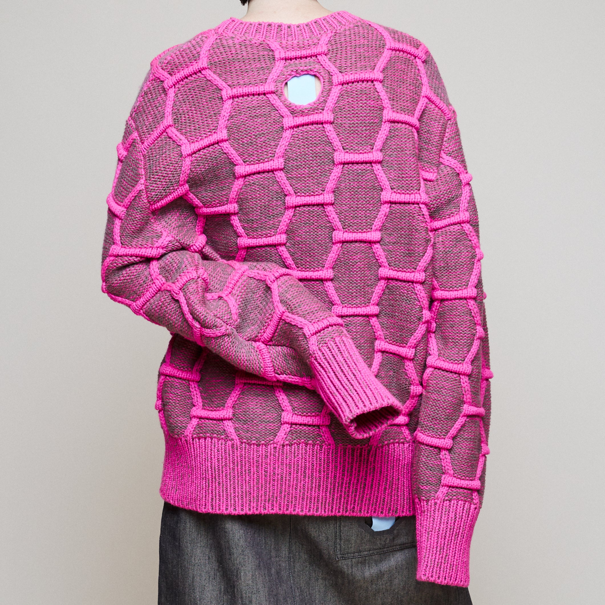 Cozy Wool Crewneck - Pink/Brown