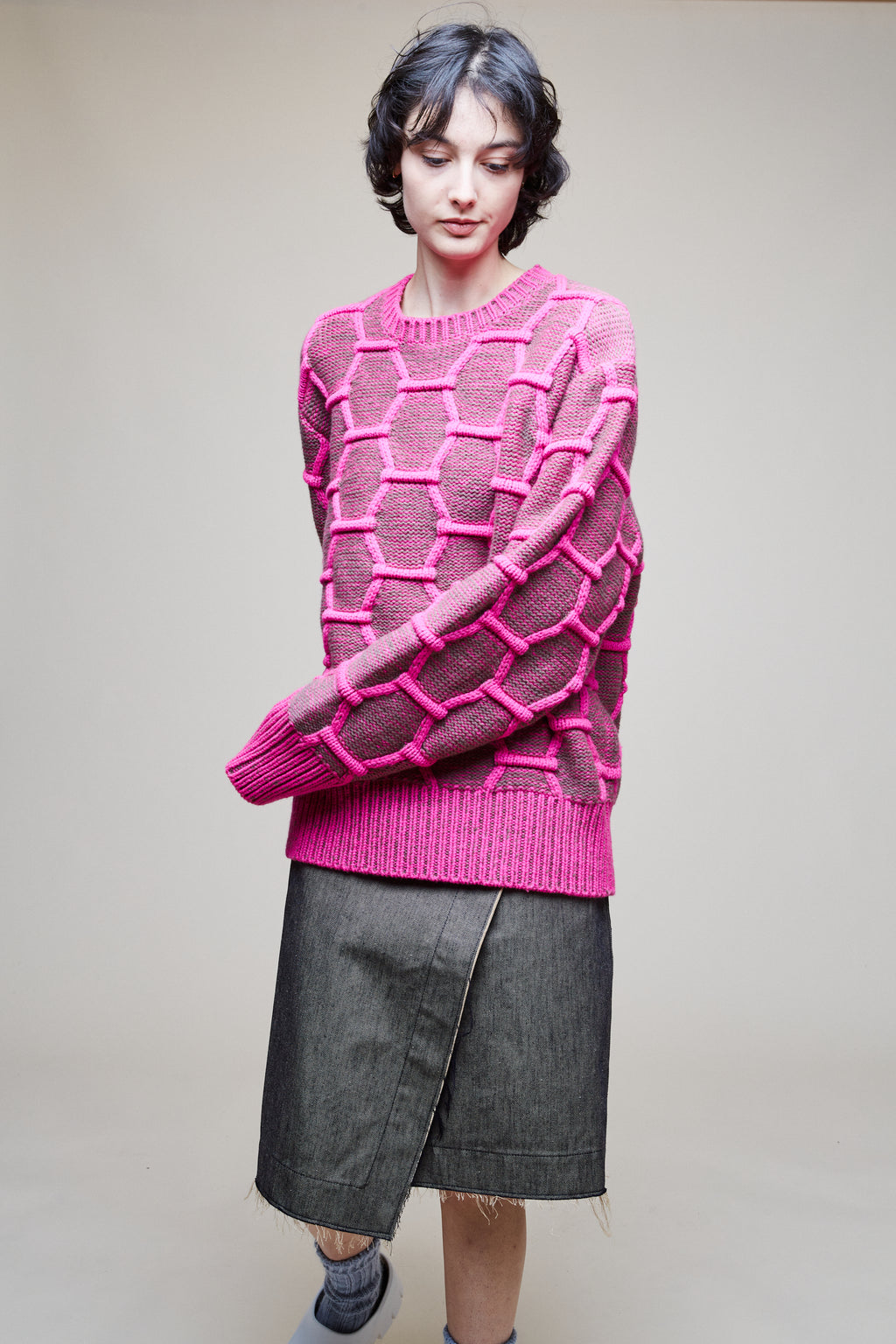 Asymmetrical Gabardine Skirt