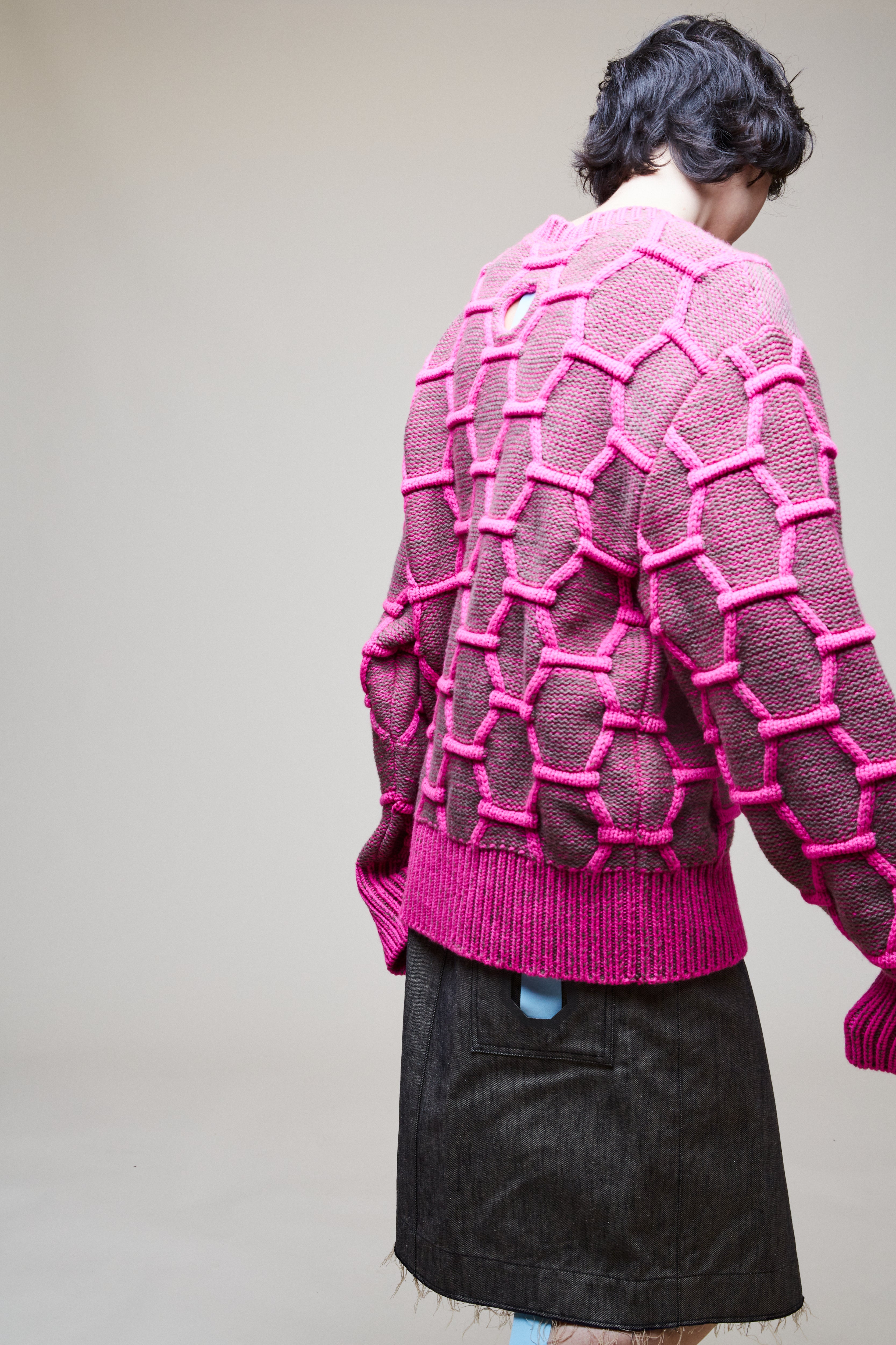 Cozy Wool Crewneck - Pink/Brown