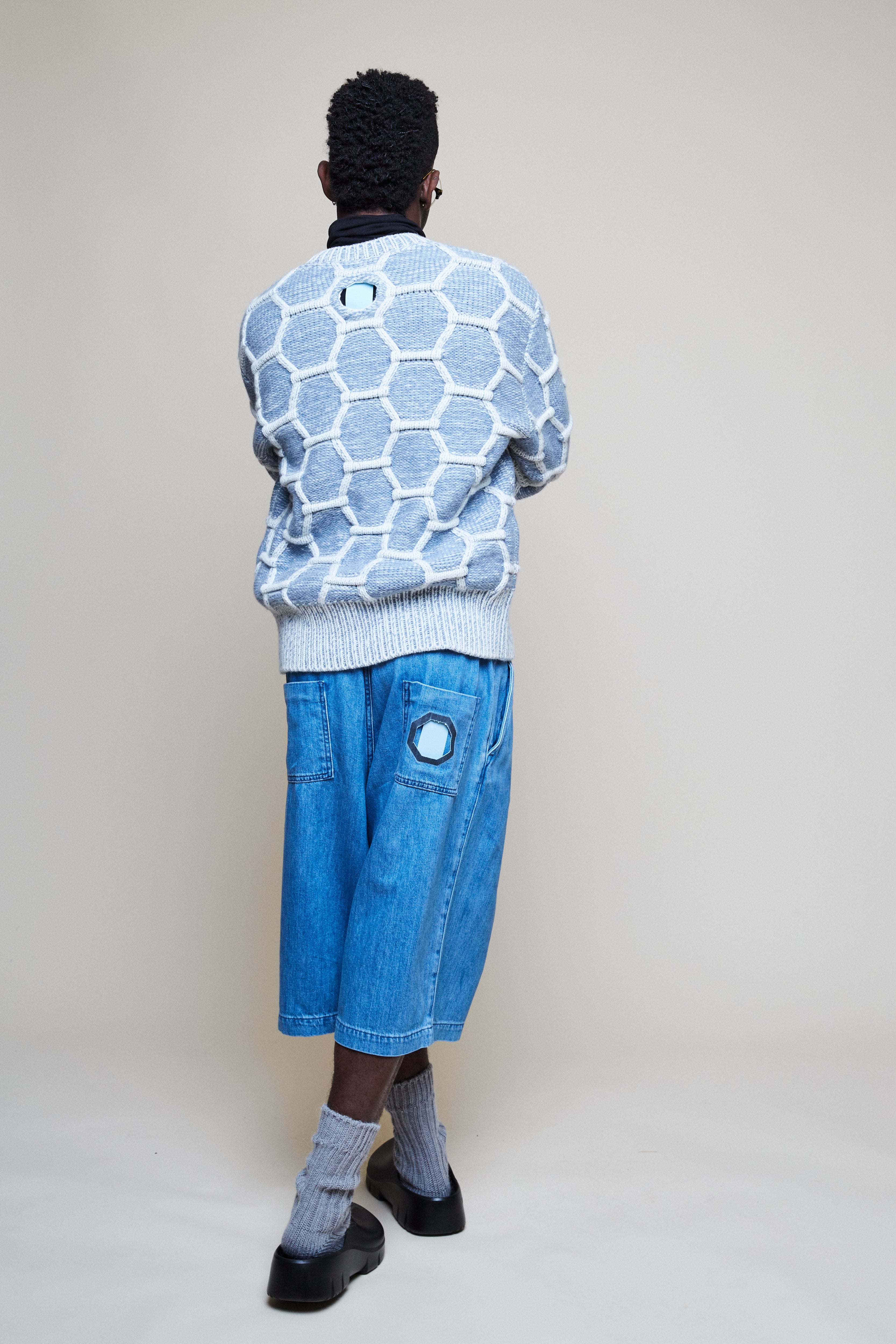 Cozy Wool Crewneck - Sky/Natural