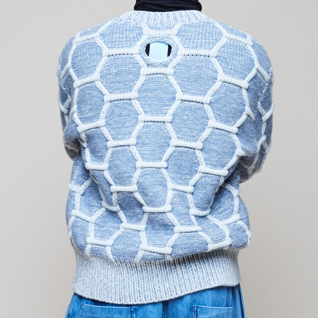 Cozy Wool Crewneck - Sky/Natural