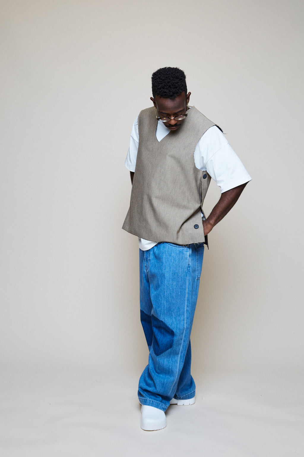 Octagon Patch Denim Jean