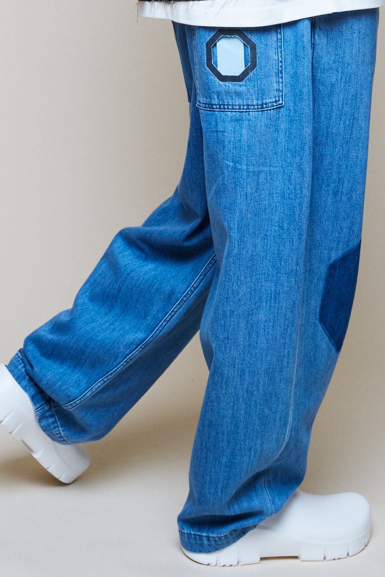 Octagon Patch Denim Jean