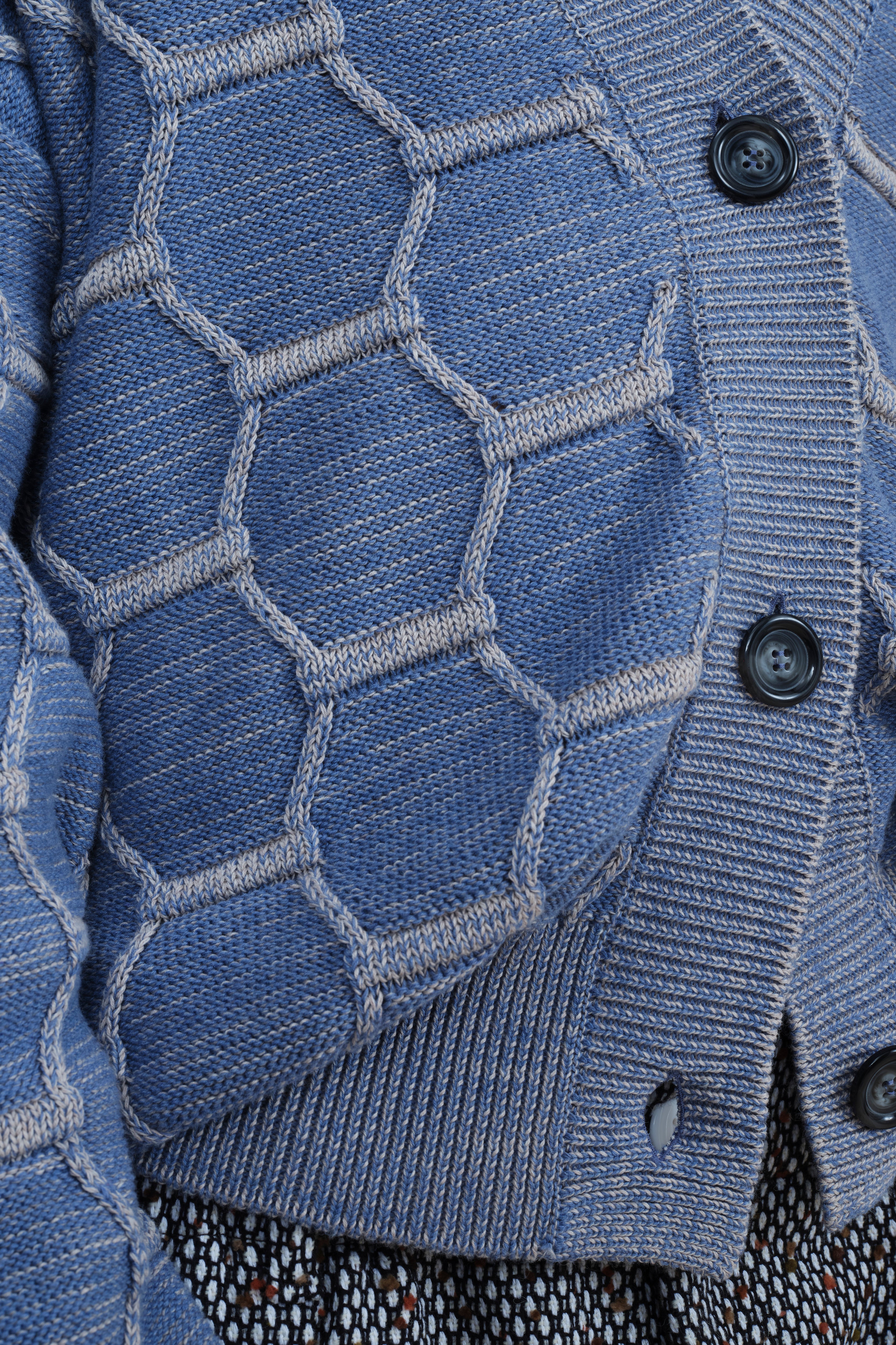 Fine Honeycomb 3 Bttn Cardigan