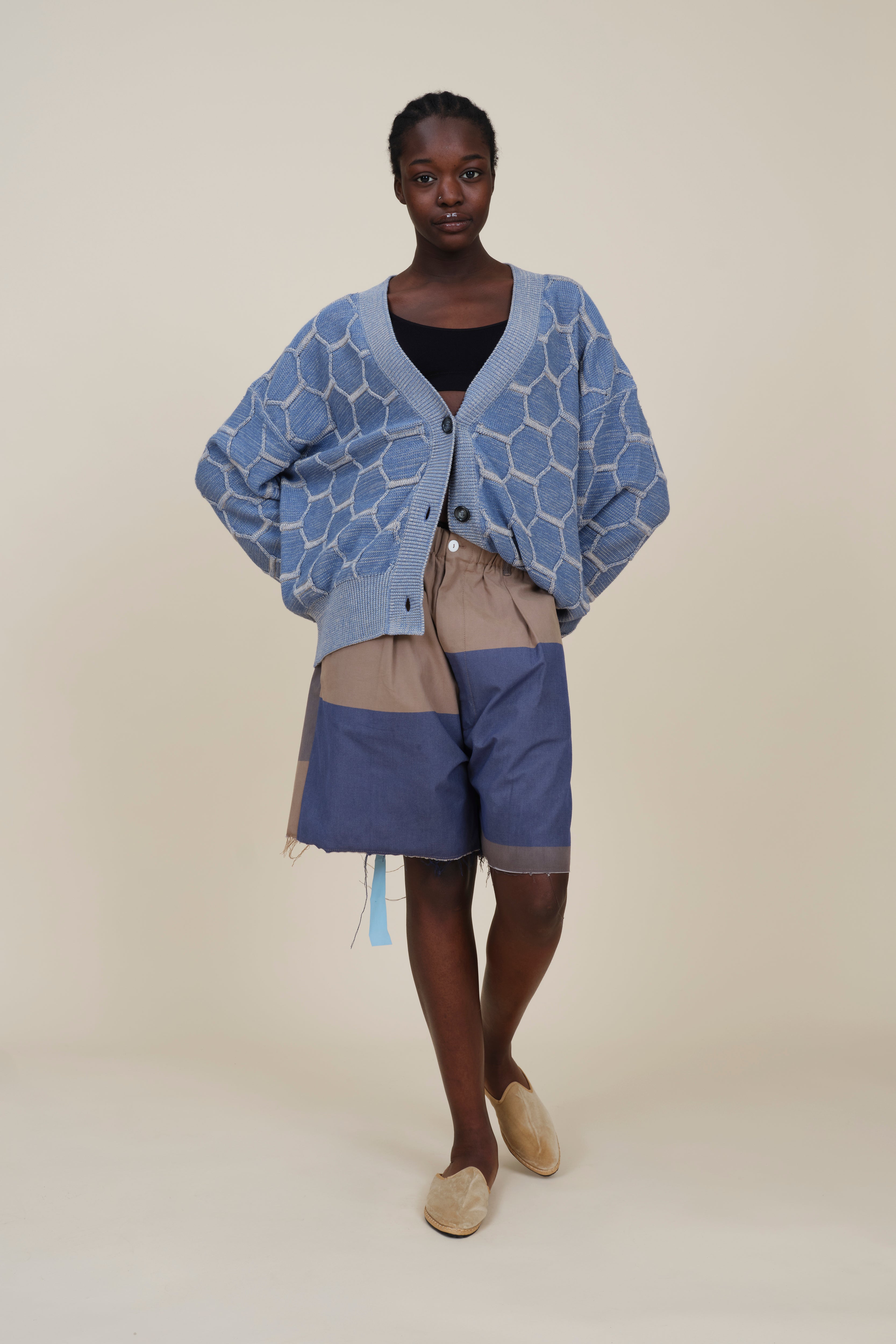 Fine Honeycomb 3 Bttn Cardigan