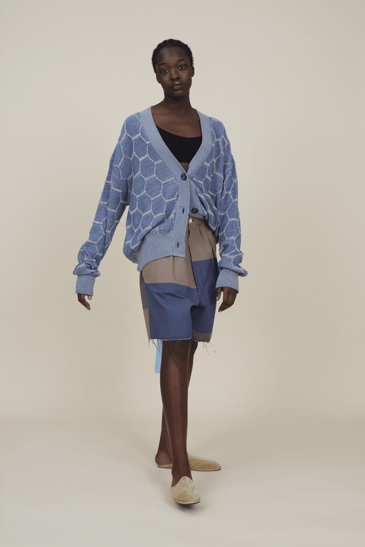 Fine Honeycomb 3 Bttn Cardigan