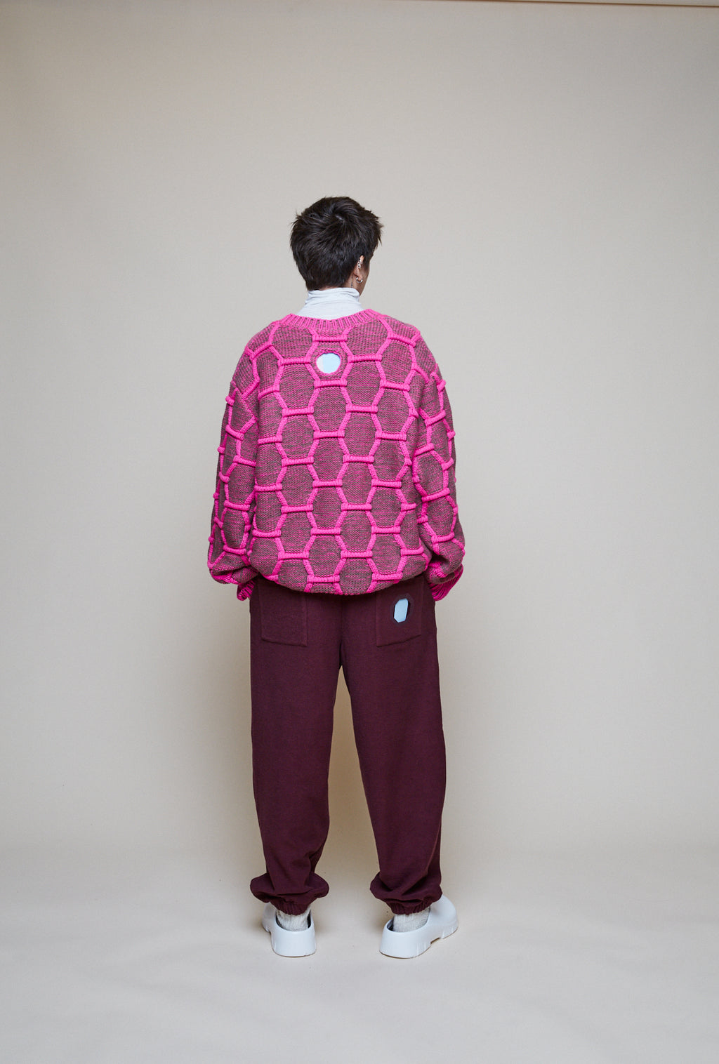 Cozy Wool Crewneck - Pink/Brown