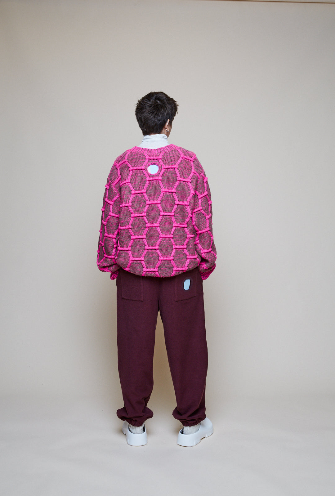 Cozy Wool Crewneck - Pink/Brown