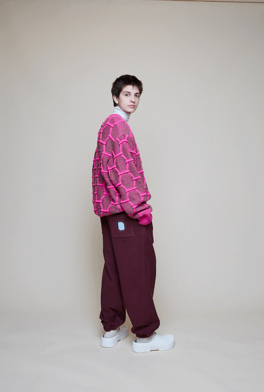 Cozy Wool Crewneck - Pink/Brown